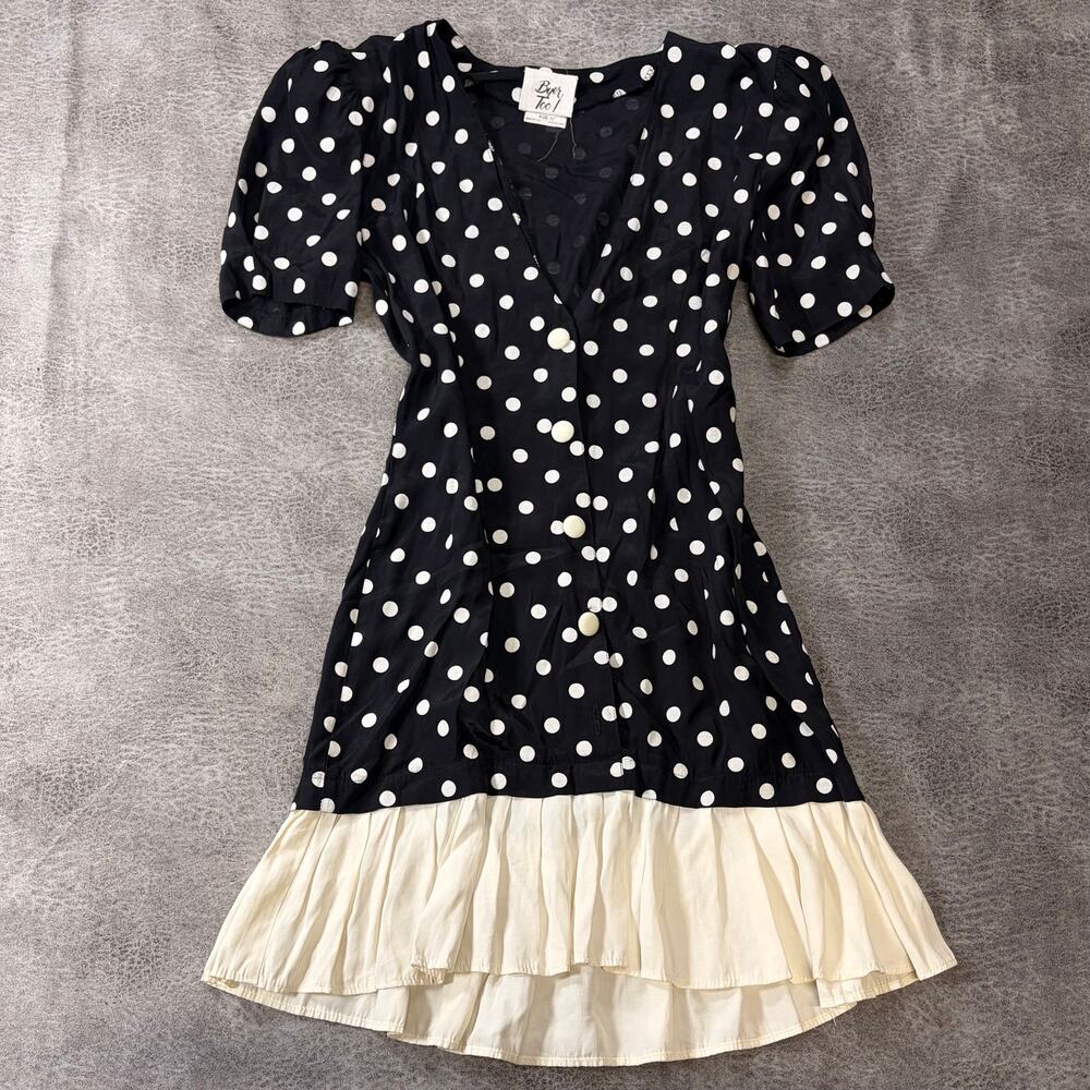 Vintage Byer Too Polka Dot Puff Midi Dress